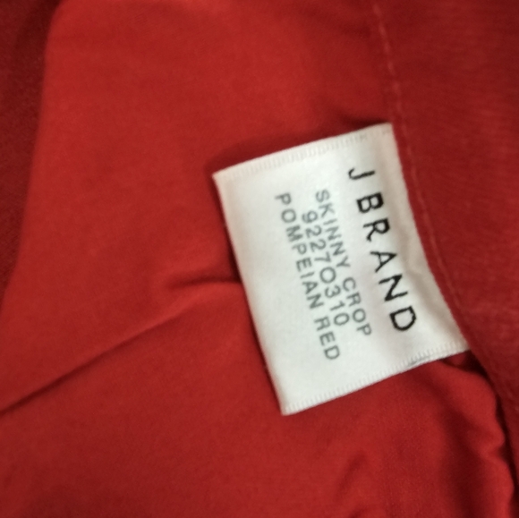 J Brand Skinny Crop Low Rise Red Jeans 30 NWT - Picture 9 of 10
